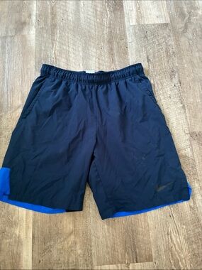 Nike Men’s Navy Athletic Shorts with Royal Blue Trim